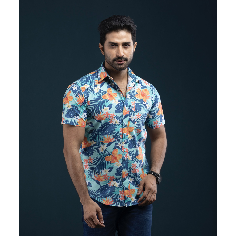 Fiona Cotton Hawai Half Shirt for Men HW-012