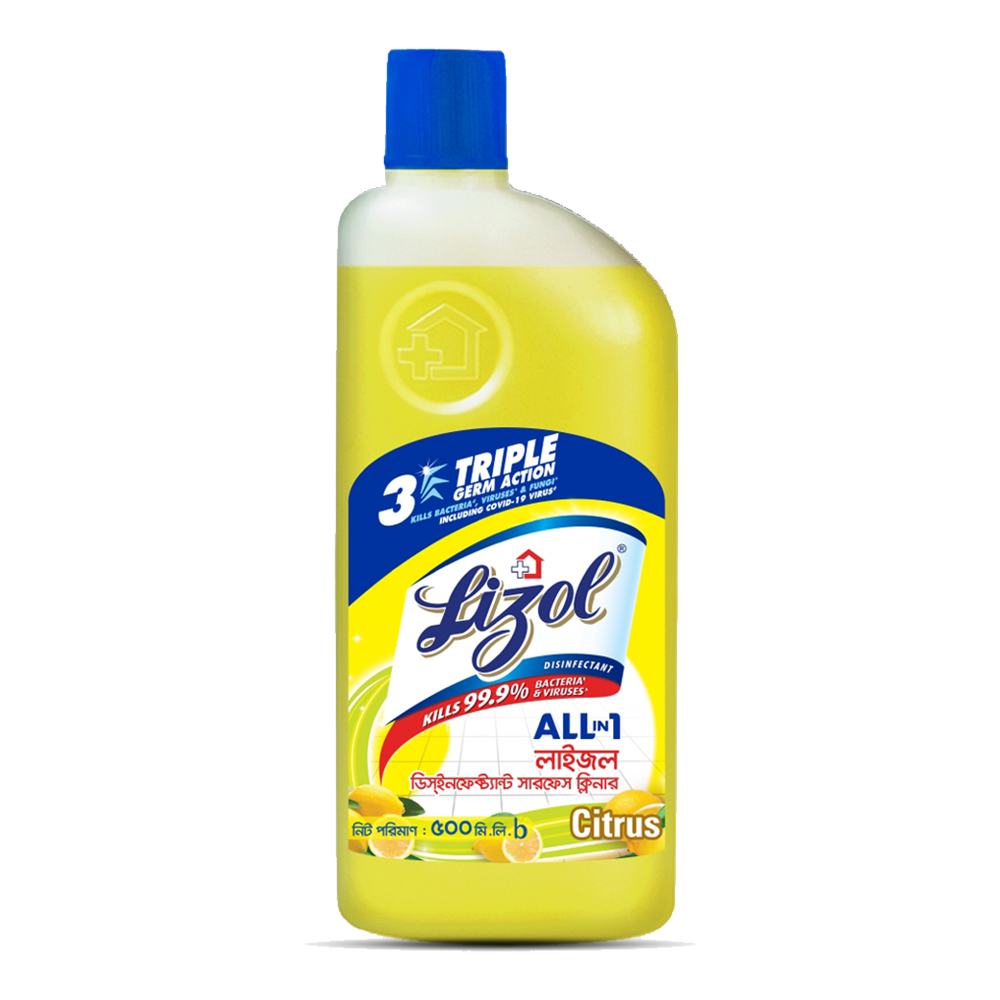 Lizol Disinfectant Floor and Surface Cleaner Citrus - 500ml - Li04F