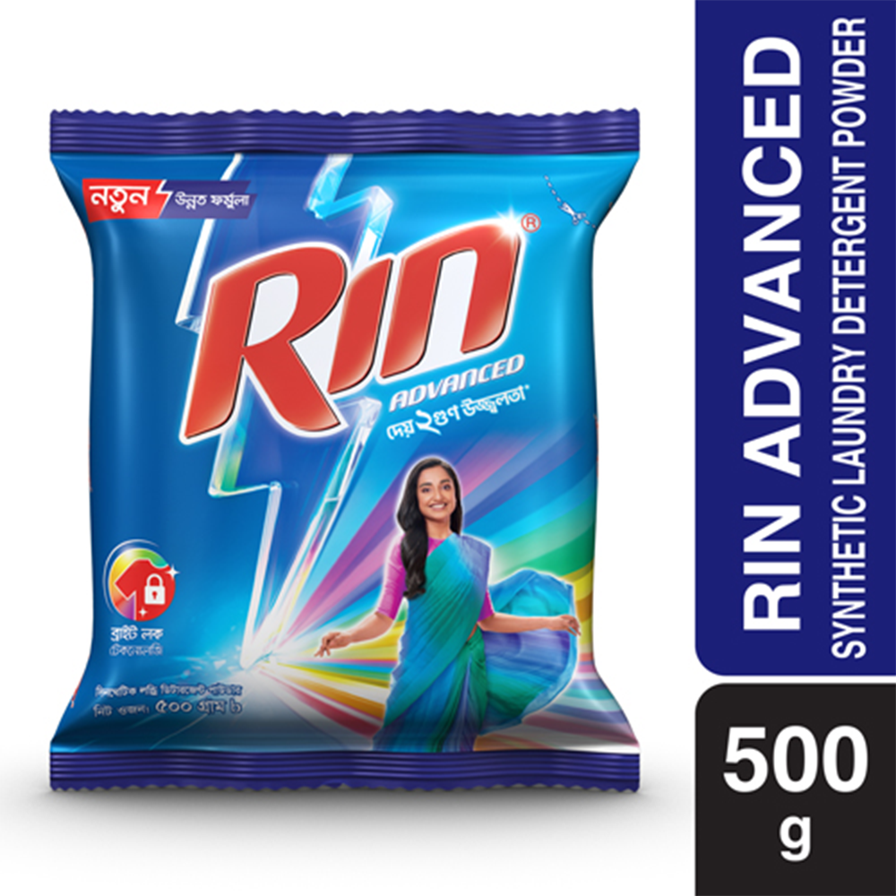 Rin Advanced Synthetic Laundry Detergent Powder - 500gm