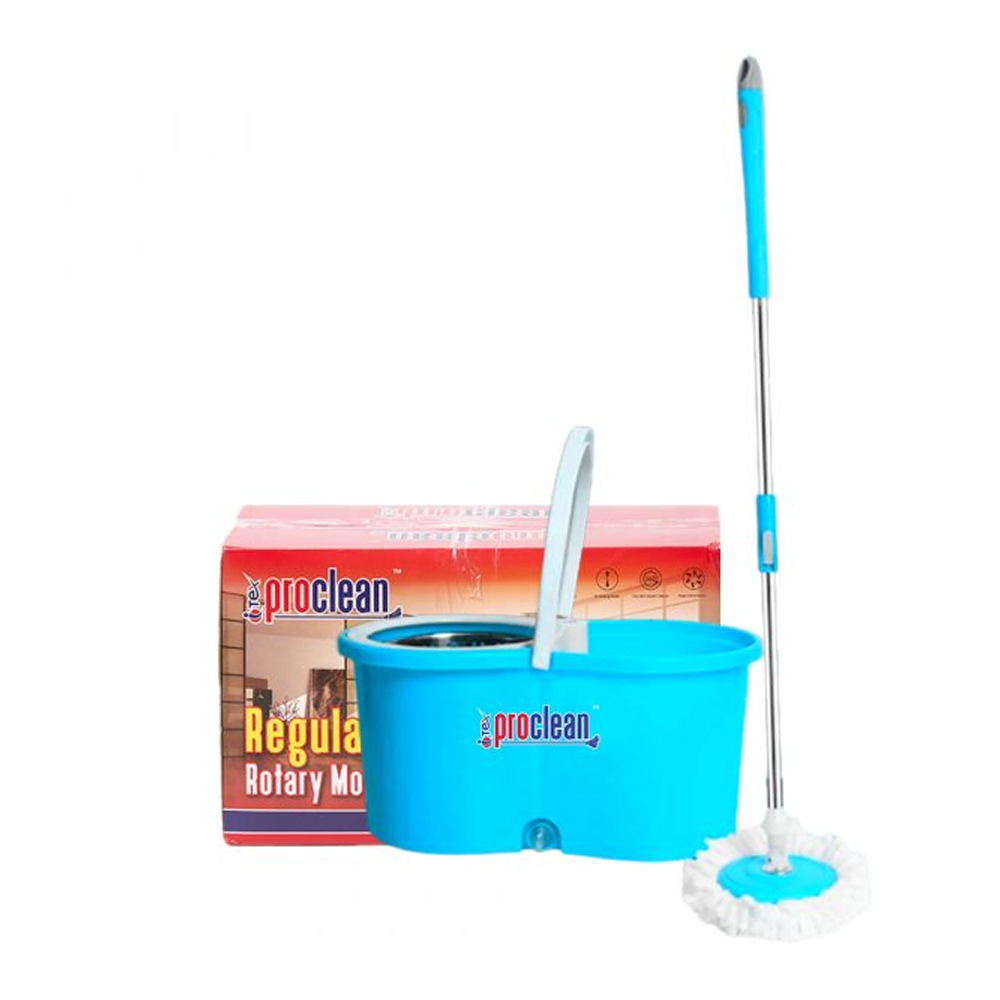 Microfiber 360 Degree Spin Mop With Bucket - Blue - RM-9586