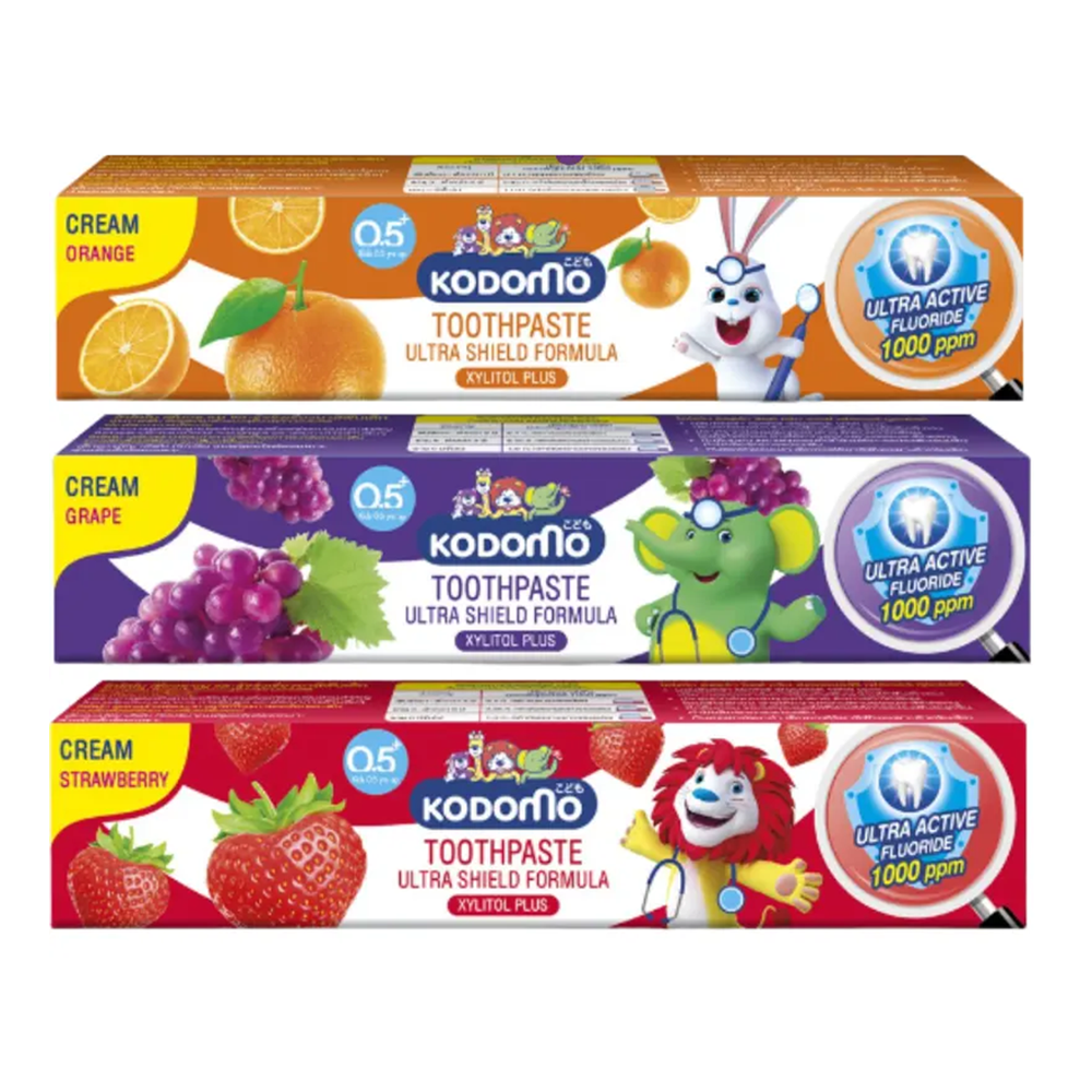 Kodomo Tooth Paste Cream Strawberry Grape and Orange - 40gm