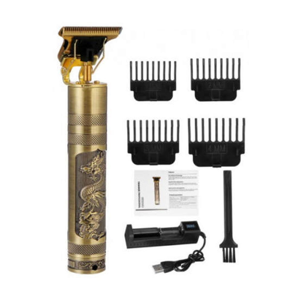 Vintage T9 Hair Cutting Machine Rechargeable Beard Trimmer - Gold