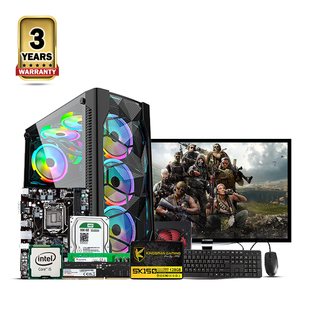 Intel Core i5 6th Generation - 8GB RAM - 128GB SSD - 19 Inch Monitor - RGB Desktop Computer - Black - CSDP23-6018