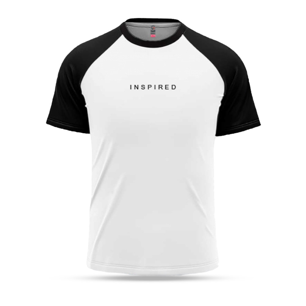 Cotton Half Sleeve T-Shirt For Men- White and Black - RHT1002