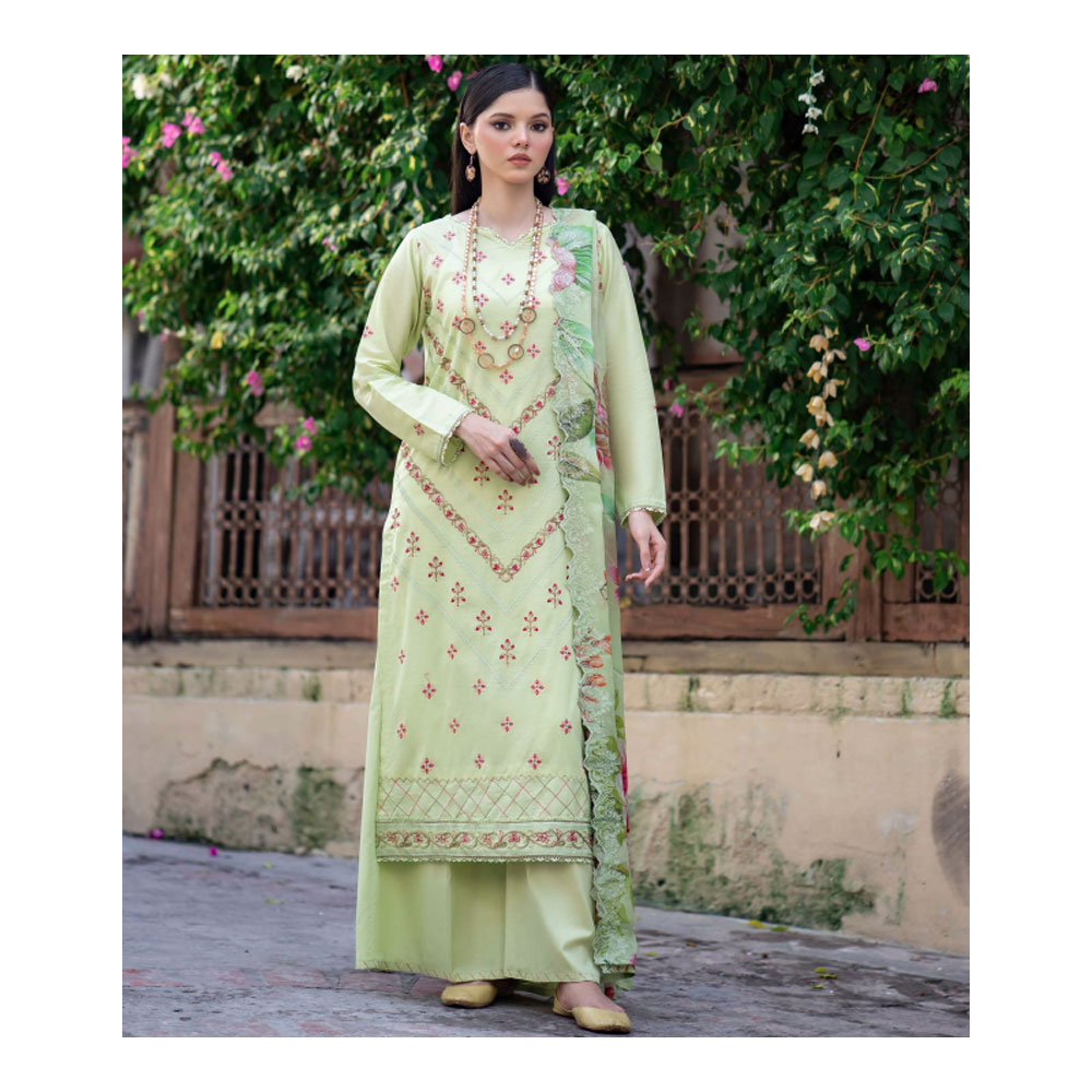 Embroidered Salwar Kameez  for Women - Lime Green - HP-3PP-303 (1 Pc Ring Free)