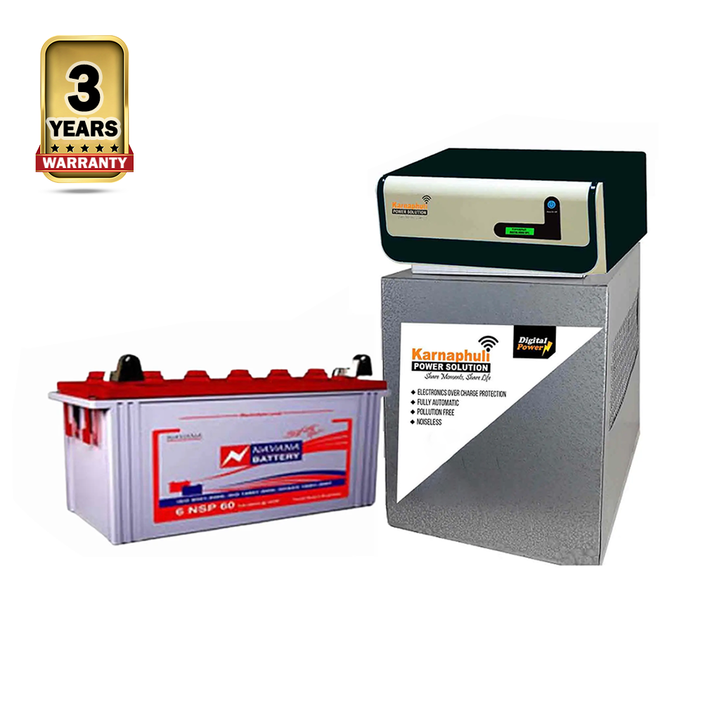 Karnaphuli Digital UPS IPS - 800 VA - 640 Watt – 12 Volt With Navana 165ah - Full Package
