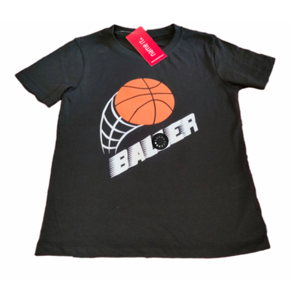 Cotton T-Shirt For Kids - Black