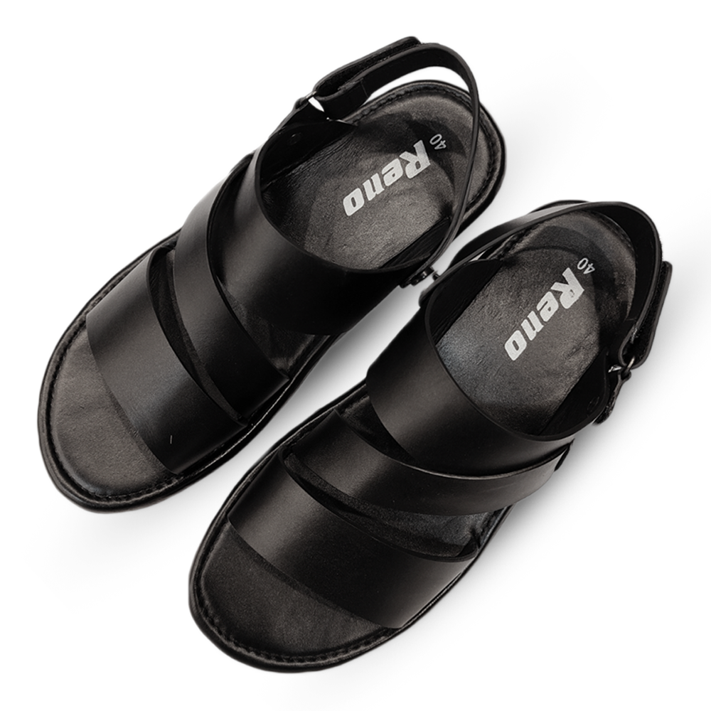 Leather Sandal for Men Black RS7069
