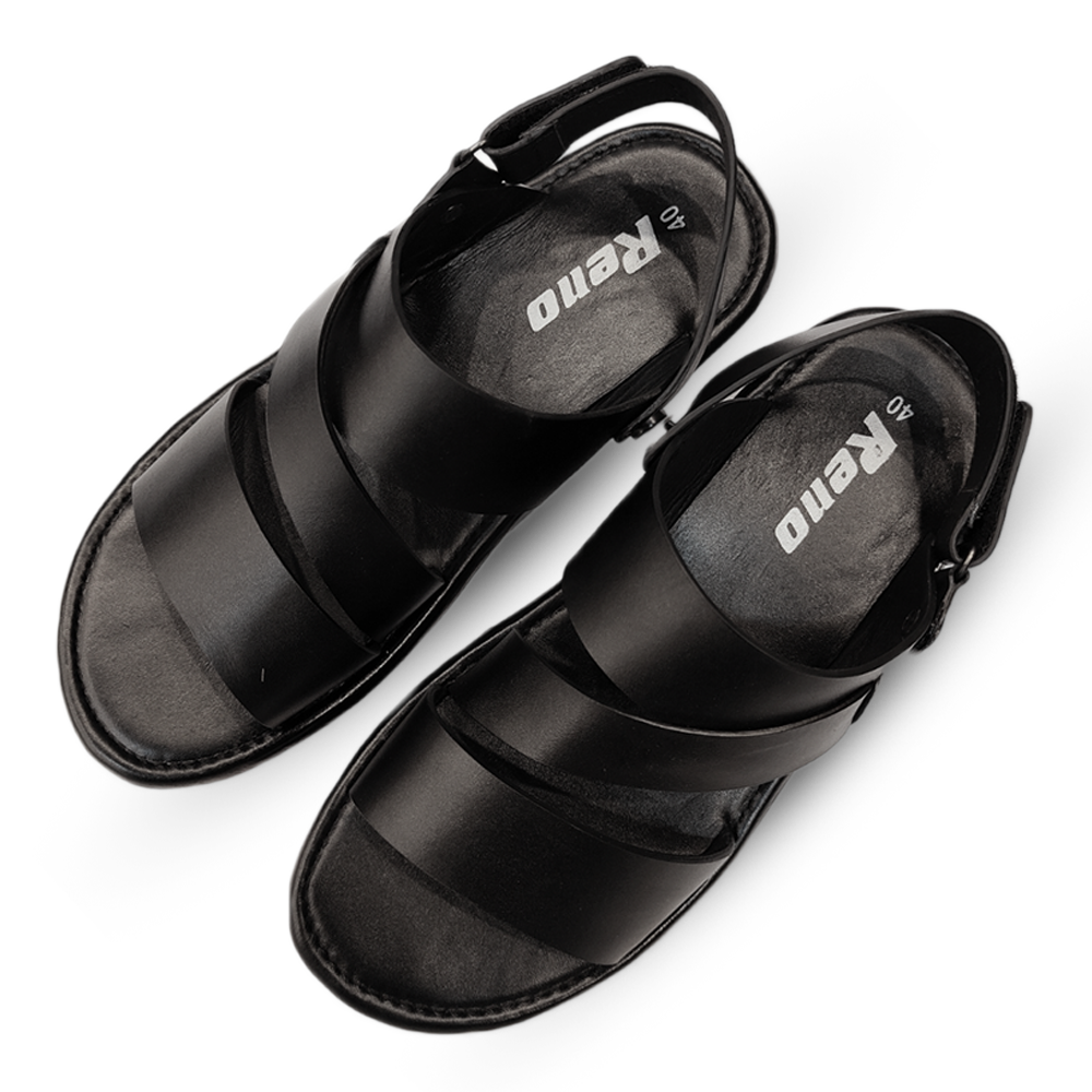 Leather Sandal for Men - Black - RS7069