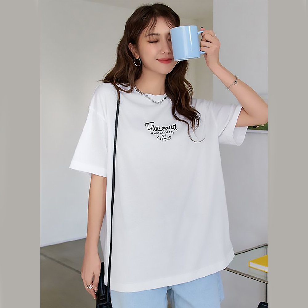 Cotton Half Sleeve T-Shirt for Women - White