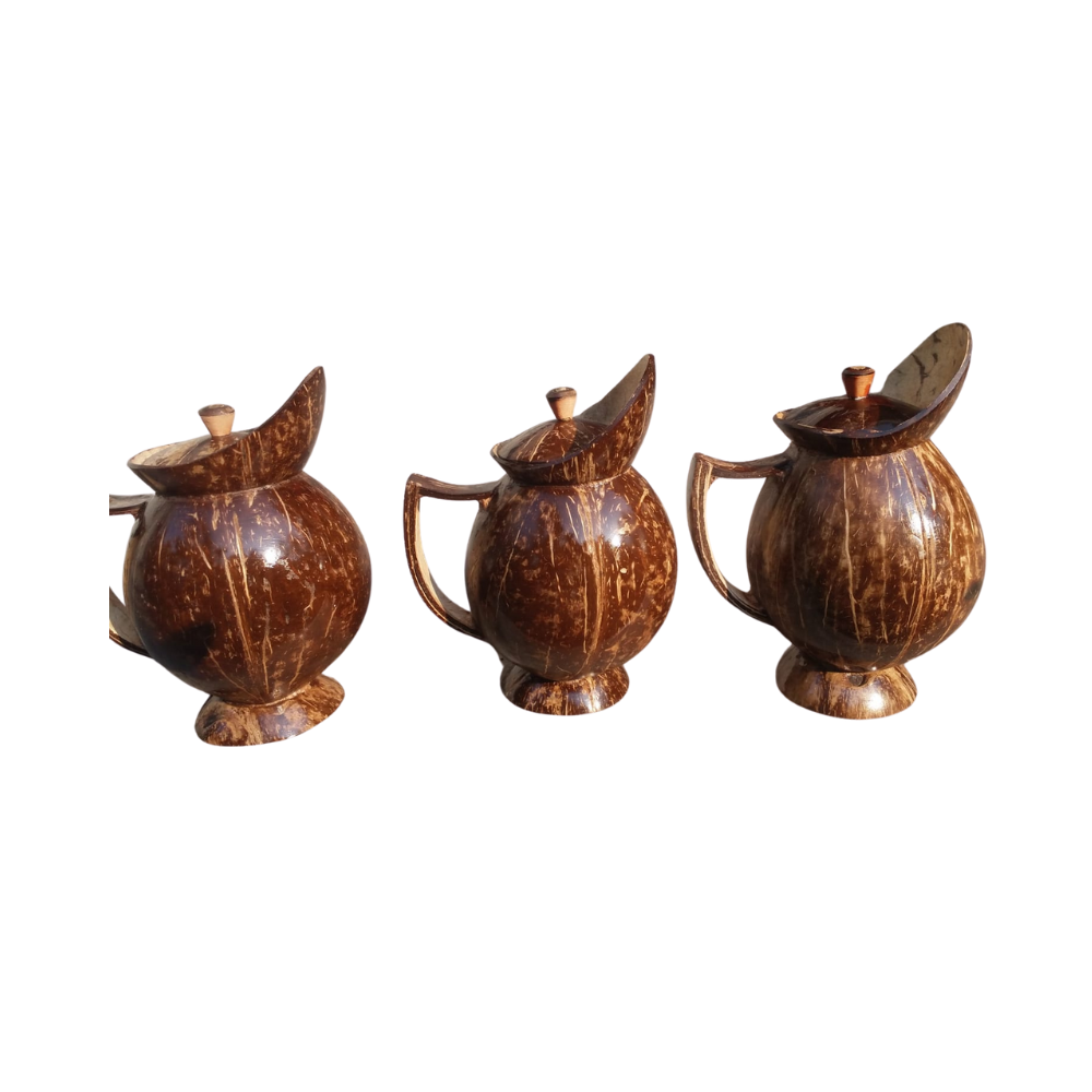 Coconut Shell Tea Pot - Brown - U0010