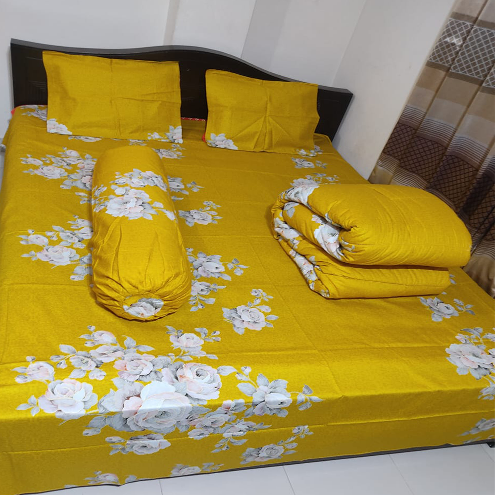 Twill Cotton King Size Comforter - Yellow - CM-T10