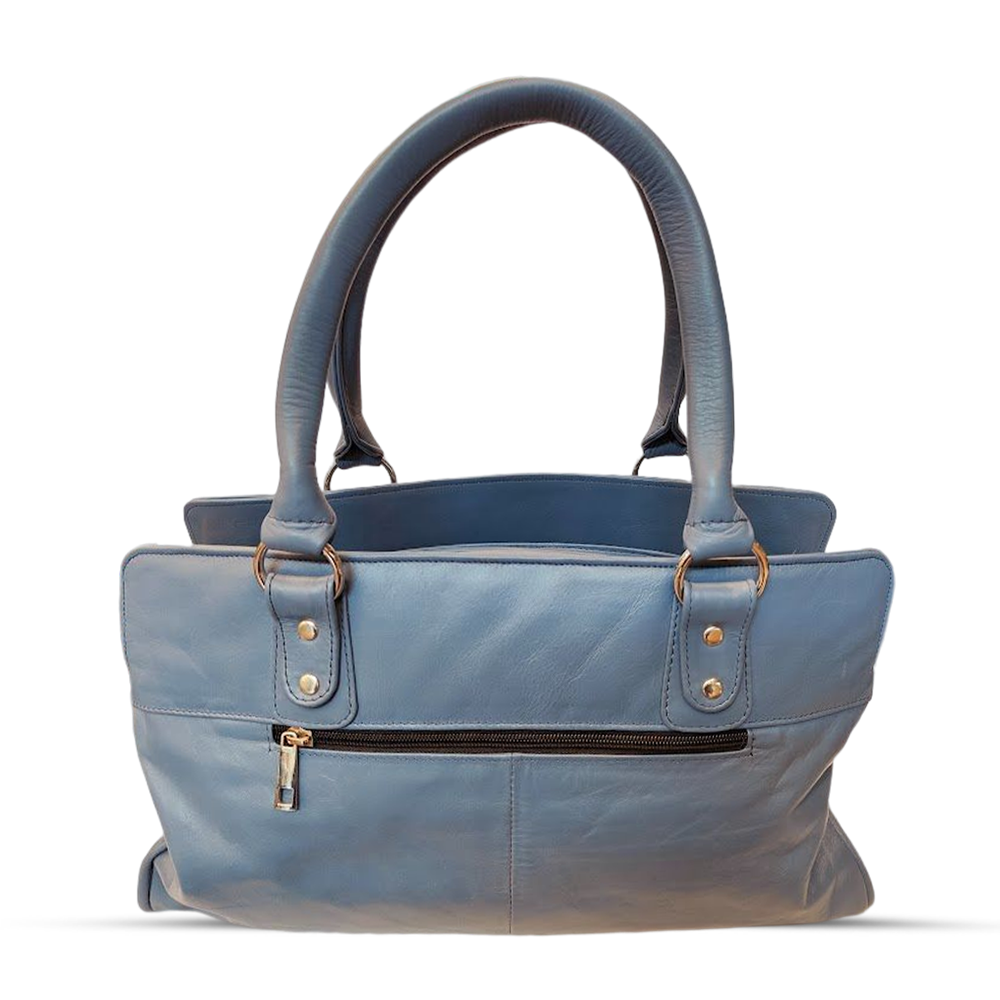 Reno Leather Hand Bag For Women - Light Blue - 104