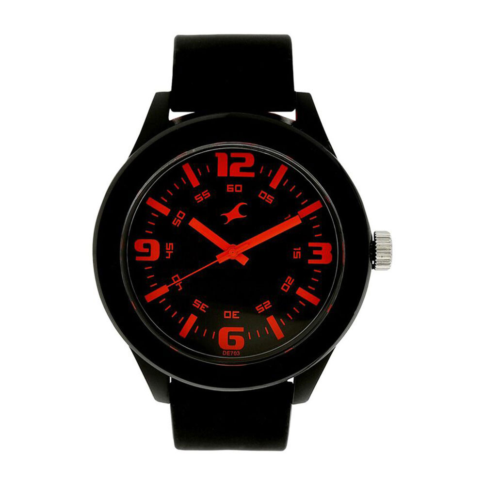 Fastrack Quartz Analog Watch - Black Dial Plastic Strap