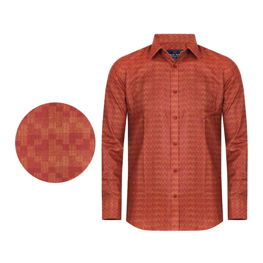 Cotton Full Sleeve Casual Shirt For Men - Orange