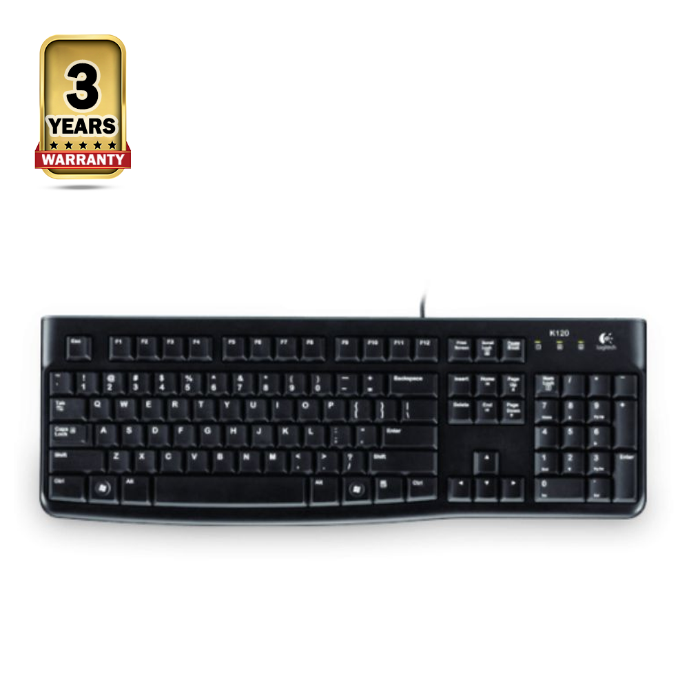 Logitech K120 USB Keyboard With Bangla - Black