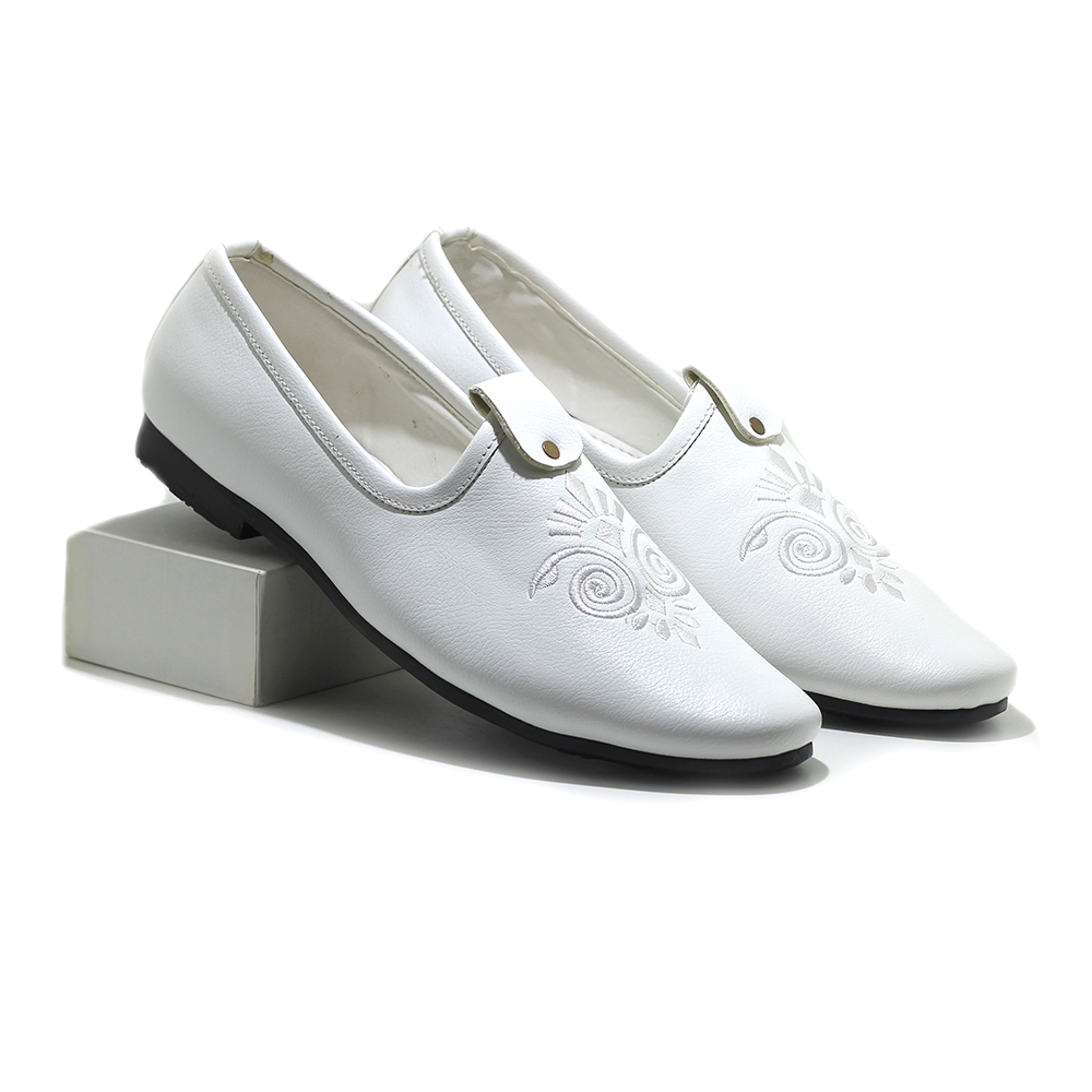 PU Leather Shoe For Men - White - IN376