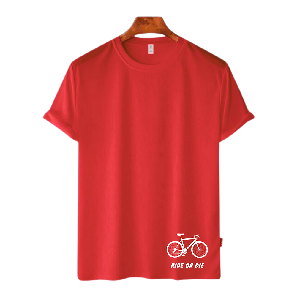 Cotton Round Neck Half Sleeve T-Shirt for Men - Light Red - W-LR-005