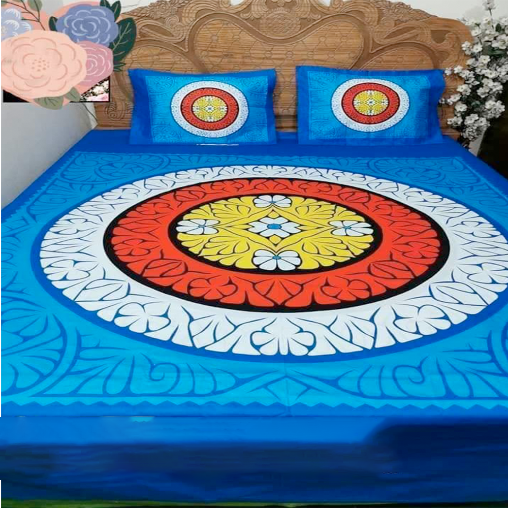 Twill Cotton King Size Double Bed Sheet Multicolor BT 03
