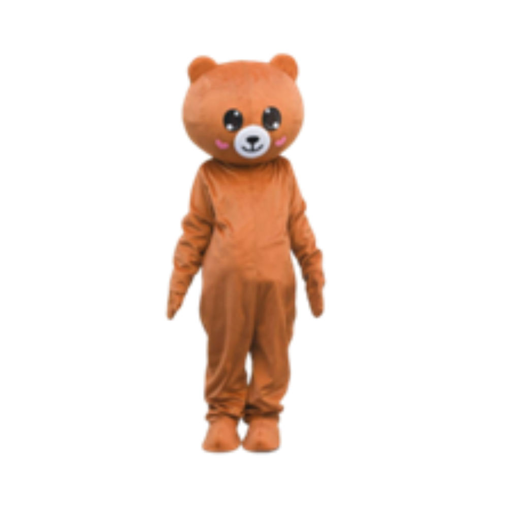 Teddy Bear Doll Costume Mascot - Yellow & Brown