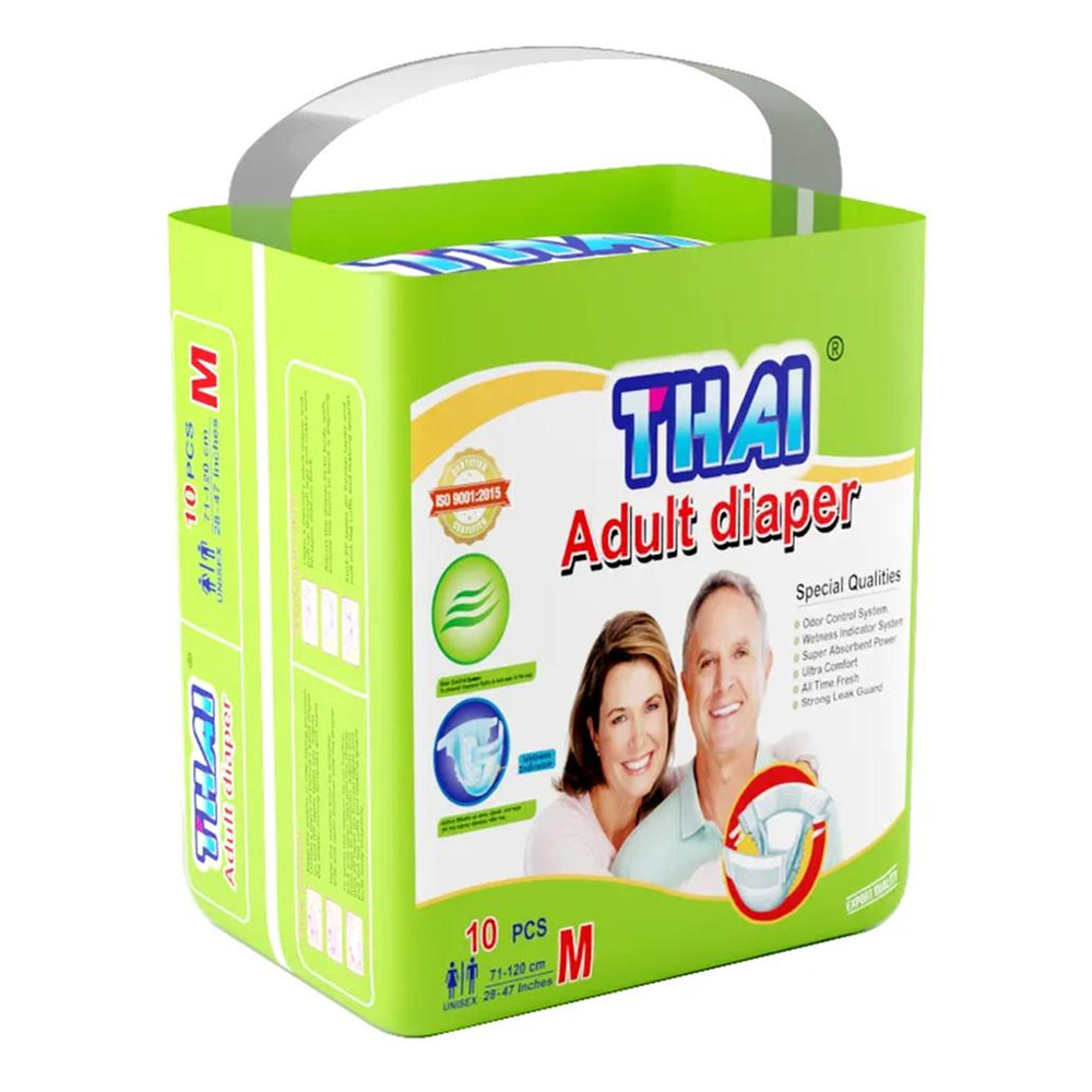 Thai Adult Belt Diapers - M Size - 10 Pcs