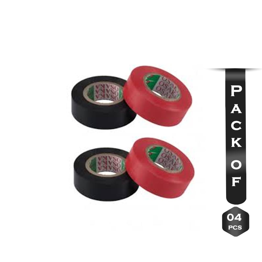 Pack of 4 Pcs Osaka PVC Cricket Tape - Black and Red
