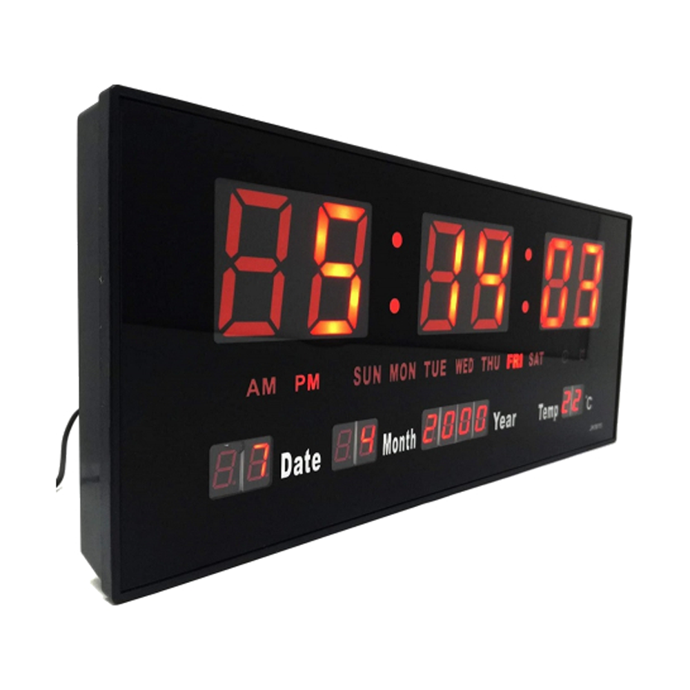 Digital JH3615 Large Display LED Wall Clock Red & Black