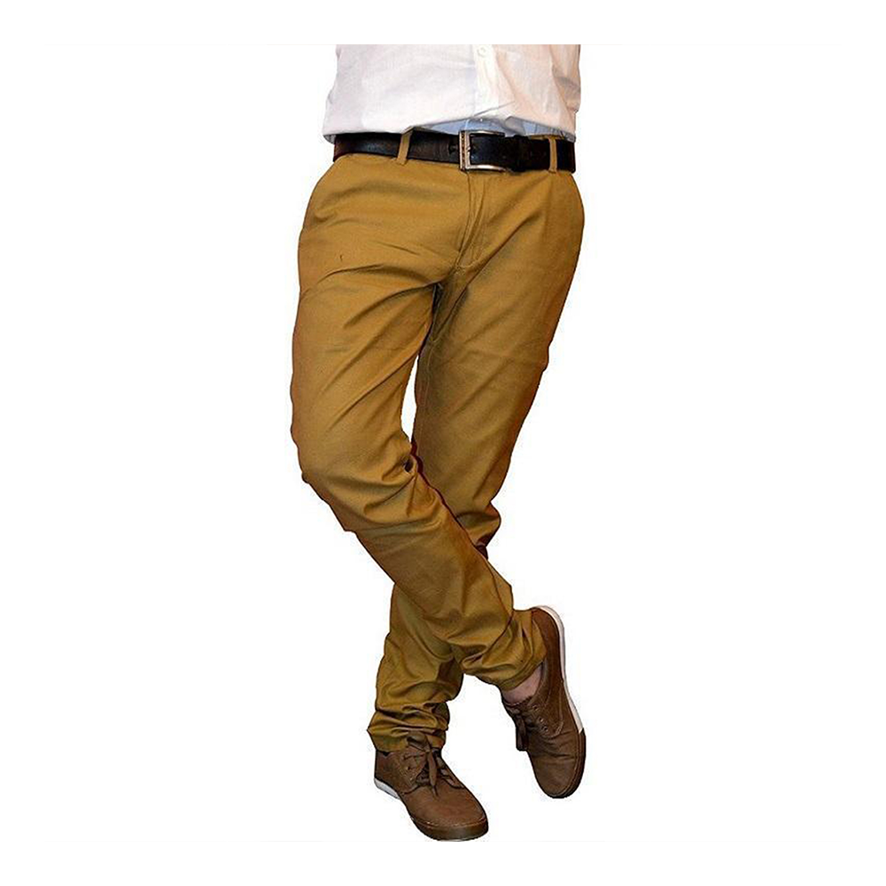 Cotton Chinos Gabardine Pant For Men - Khaki - NZ-3149