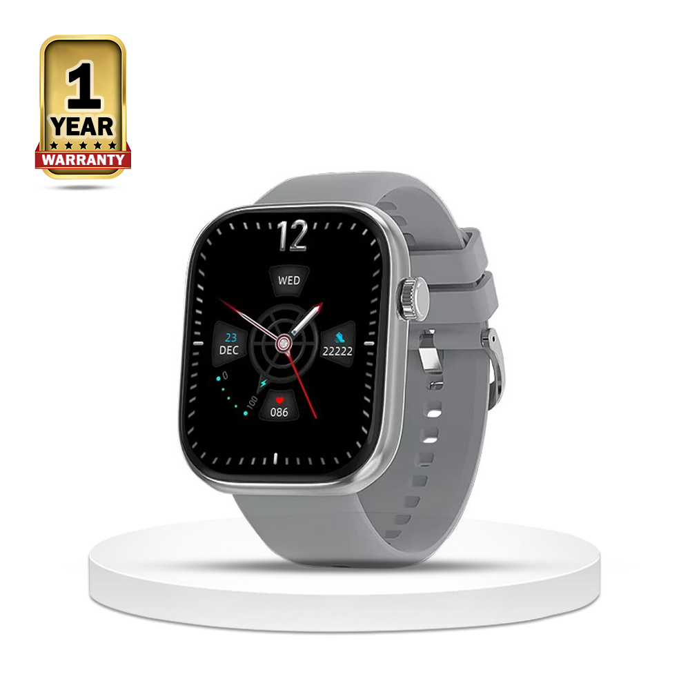 IMIKI ST2 BT Calling Smartwatch - 1.96 Inch - Silver