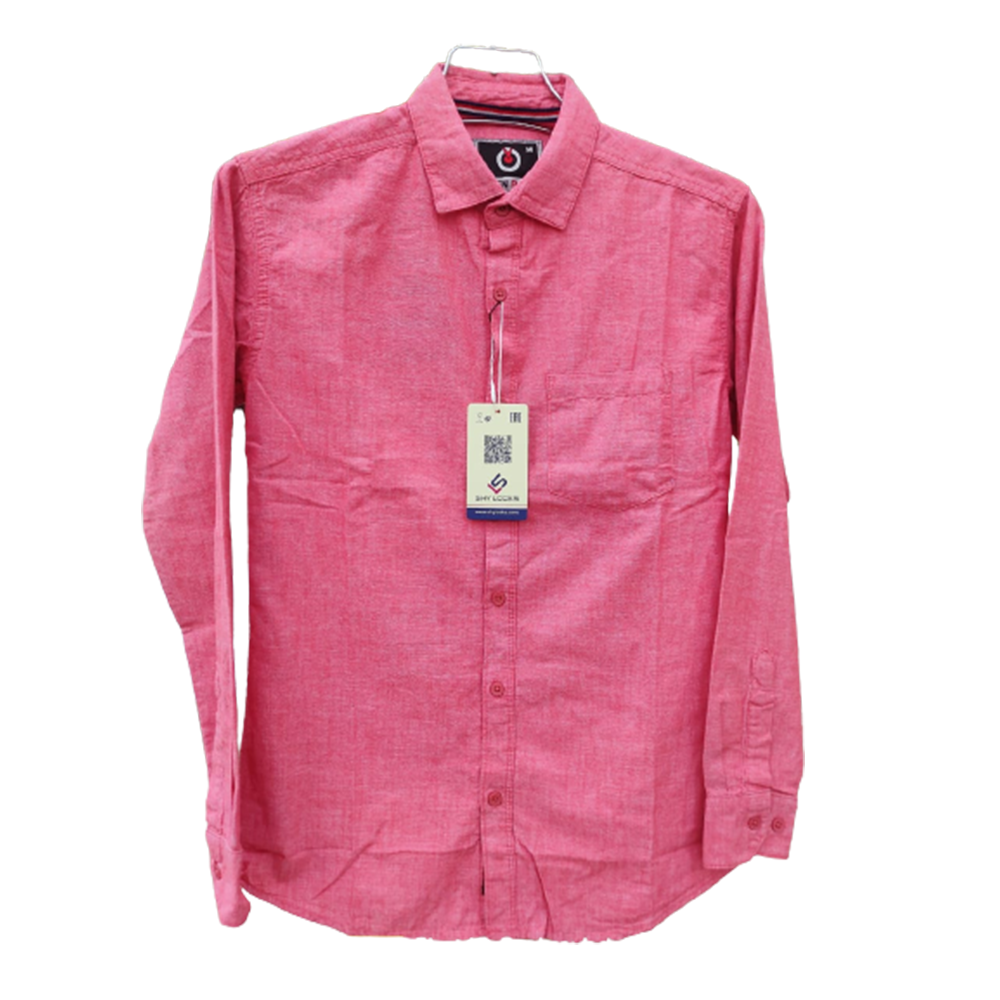 Oxford Cotton Full Sleeve Shirt For Men - Rose - OP61