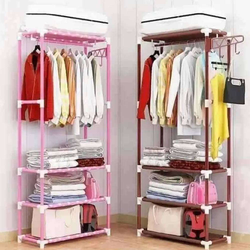 Stainless Steel Clothes Storage And Hanger Rack - Multicolor