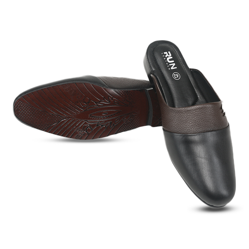 Leather Half Shoe for Men - Black - RL-15