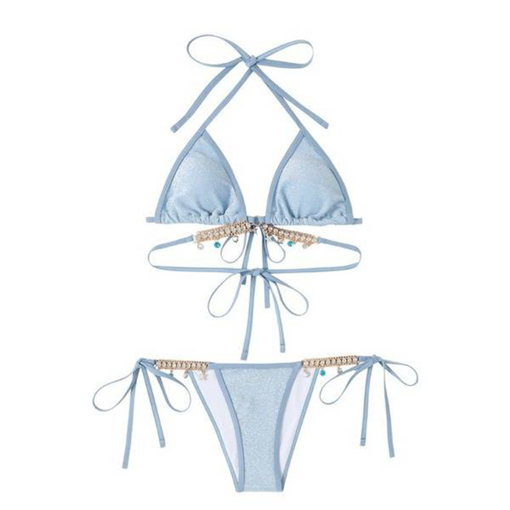 China Skirt Bikini Set - Sky Blue (Free Size) - SB2