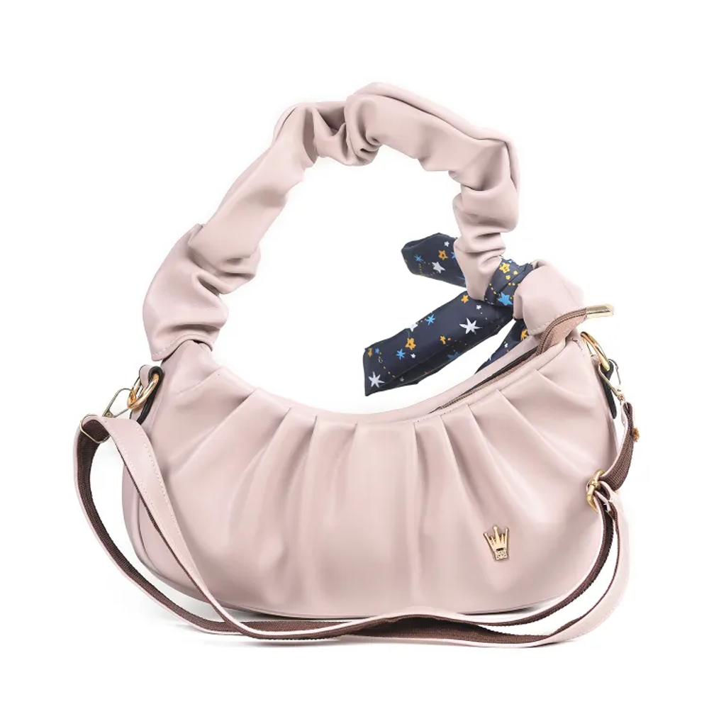 PU Leather Double Belt With Ribbon Crossbody Shoulder Bag for Women