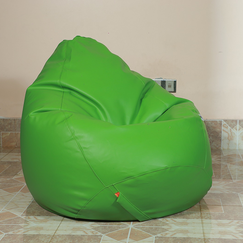 Leather Bean Bag XXXL With Extended Back Support - Green - APL3GR