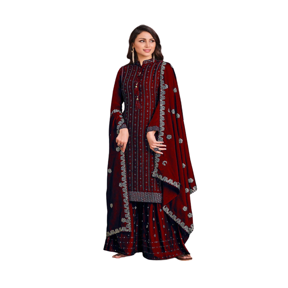 Georgette Embroidery Gown For Women - Multicolor - 3G-19