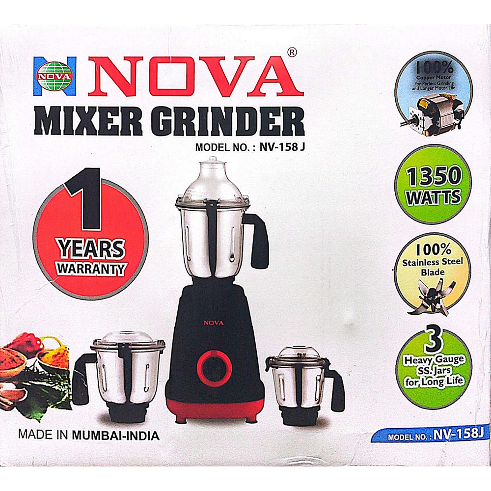 Nova NV-158J 3 in 1 Mixer Blender - 1350W