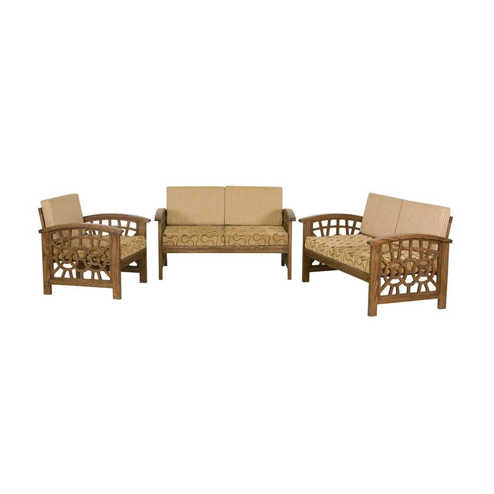 Delta Furnishers DIL-SOF-104 Beech & Veneered Process Wood Sofa - Lacquer and SantaFe