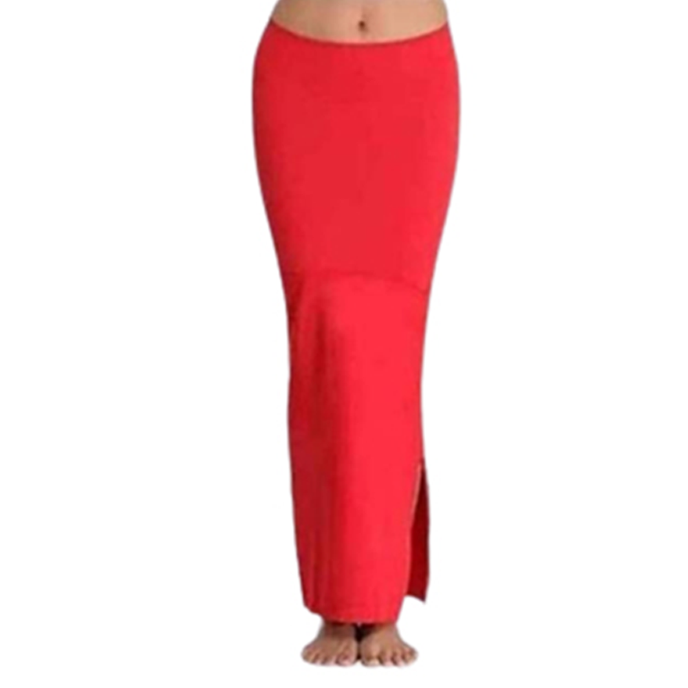 Fishcut Petticoat Women Long Skirts Red Color Cotton Lycra Saree