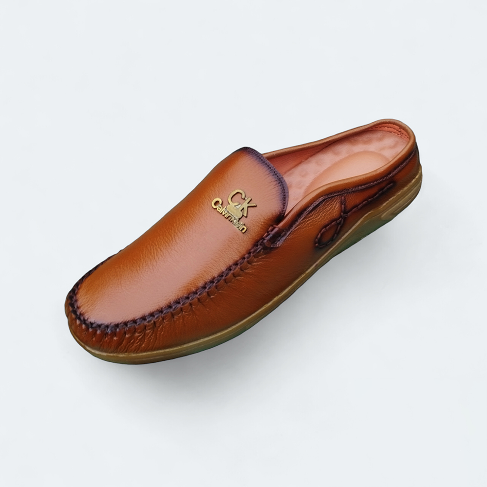 Leather Half Shoes for Men - Brown