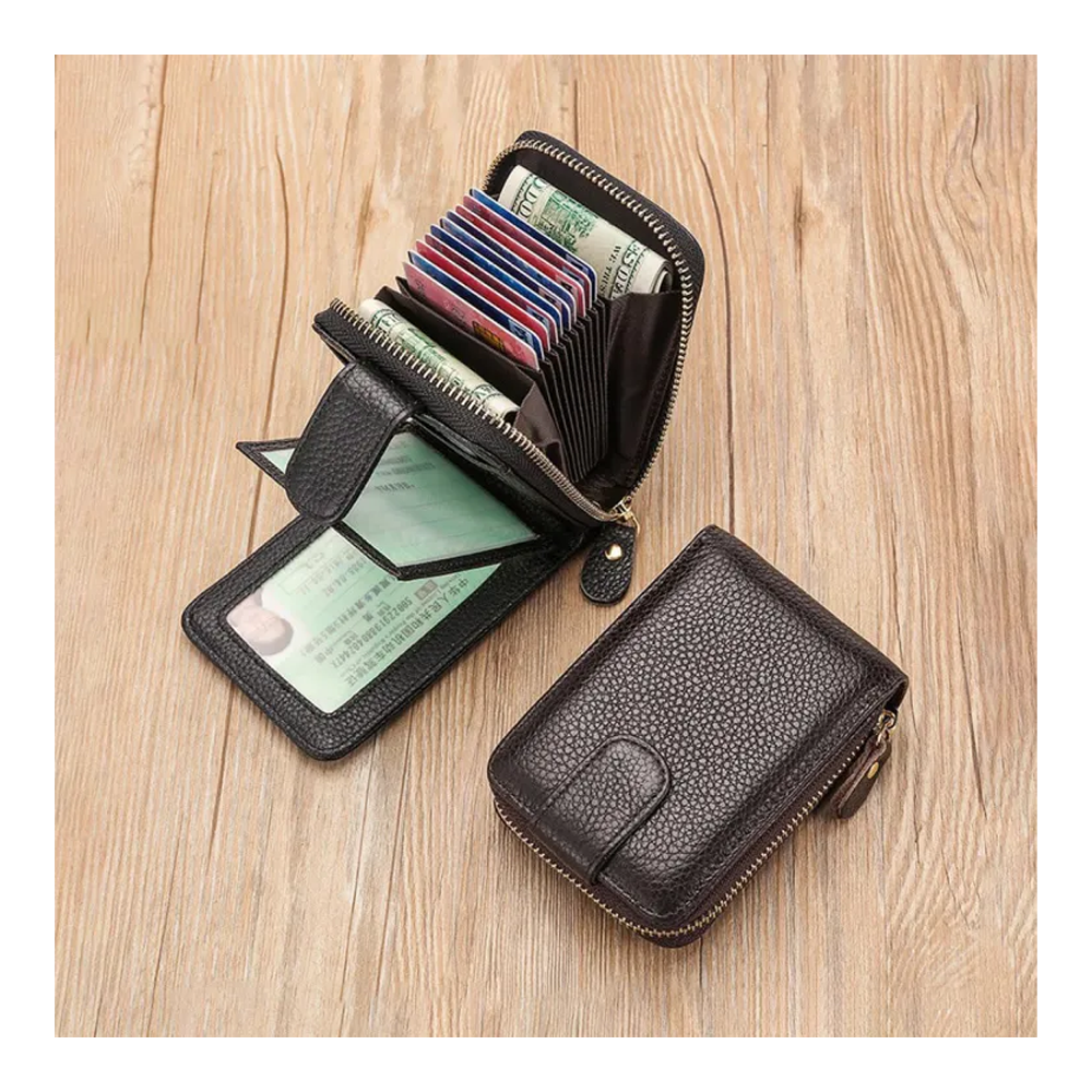 PU Leather Wallet and Card Holder For Men - Black