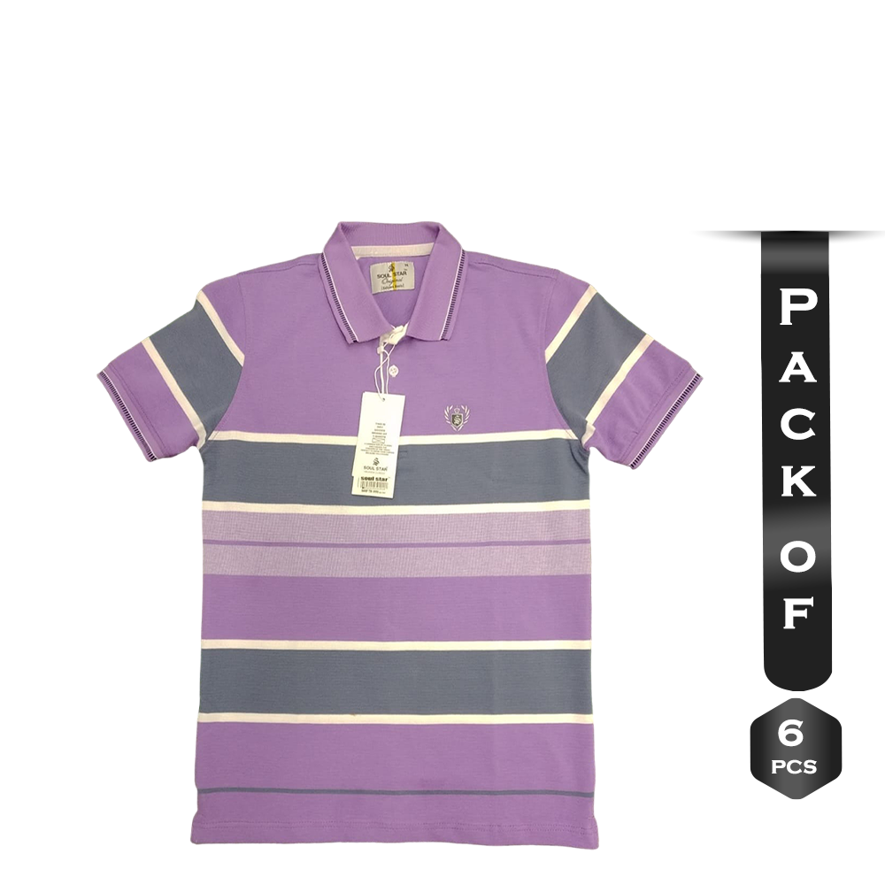 Pack Of 6 Pcs Cotton Polo For Men - Multicolor