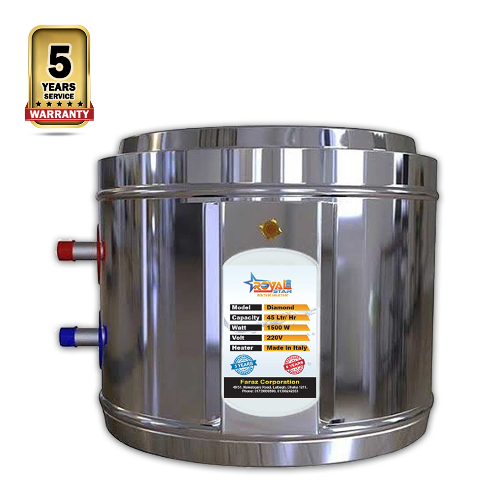 Royal Star Diamond 45 Water Heater - 45 Litre - Stainless Steel