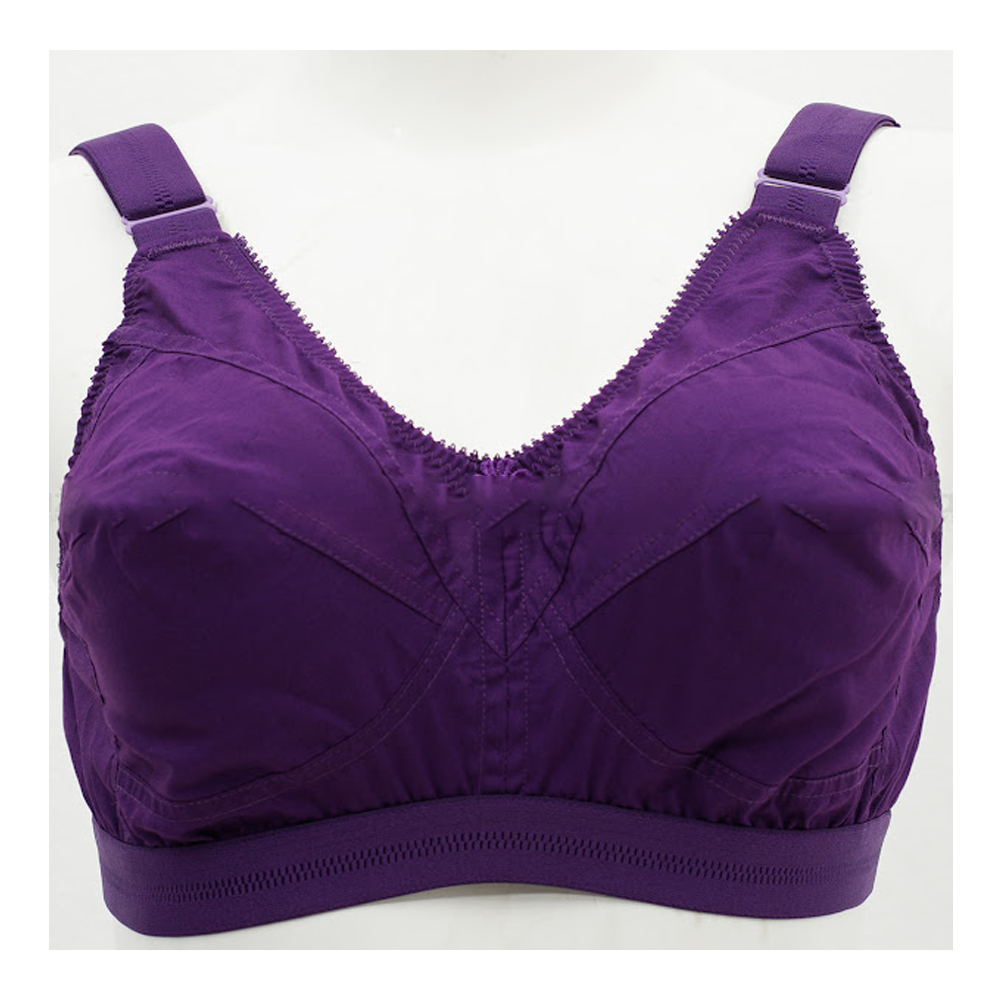 Cotton Indian Guddi Big Belt Full Coverage Bra for Women Purple