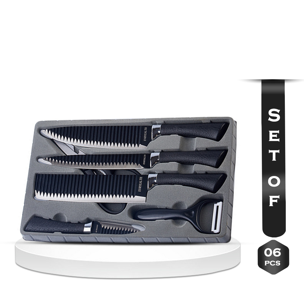 Set Of 6Pcs Zepter Stainless Steel Knife Set - Black