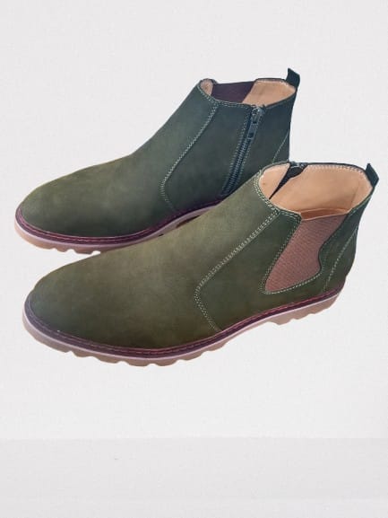 Original Leather Boot with Cat sole - Olive - S13