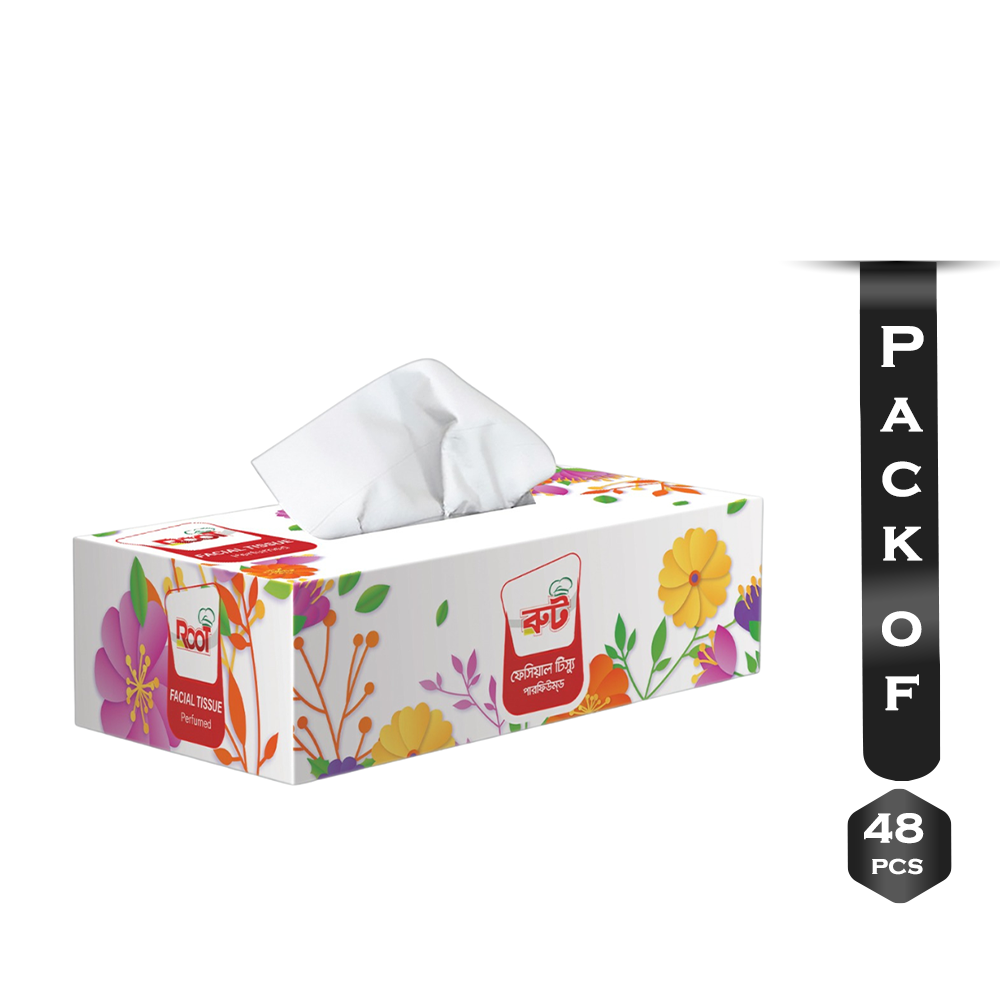 Pack of 48pcs Root Perfumed Facial Tissue Box - 120*2ply