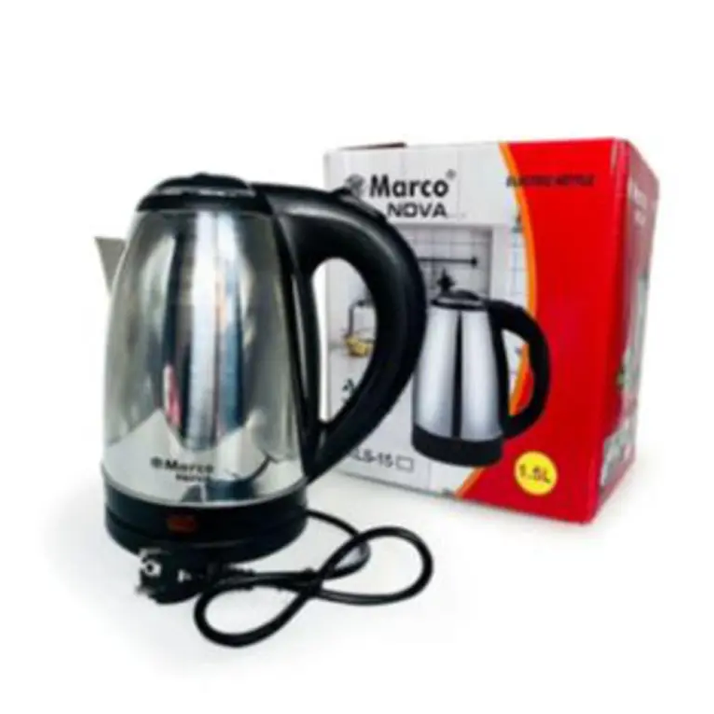 Marco Nova Water Electric Kettle - 1.8 Liter - Black and Silver