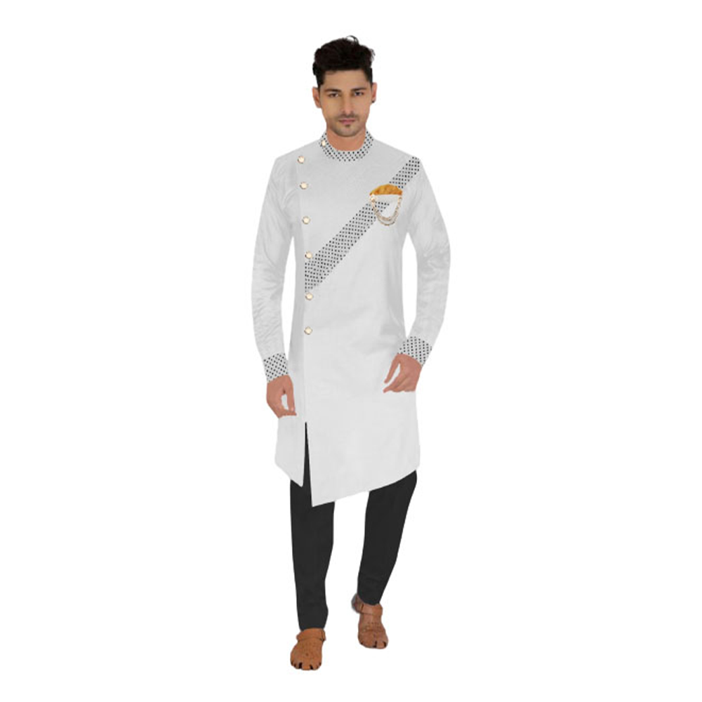 Exclusive Cotton Sherwani Panjabi For Men - White - PS-15