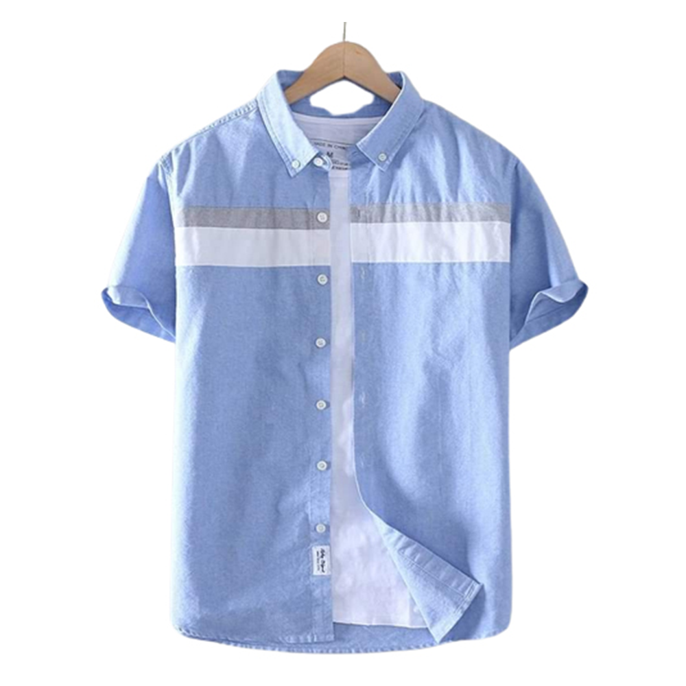 Oxford Cotton Half Sleeve Shirt For Men Sky Blue MS41